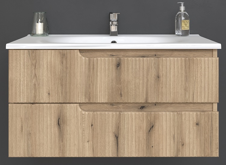 EURIDIKA H PINO/OAK BAZA (viseći) + UMIVAONIK 100x48cm (umjetni mramor)